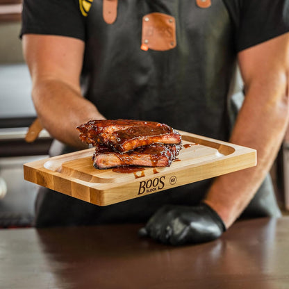 Chop-N-Slice Series Rectangular Maple Cutting Board, 16" x 10" x 1", 4.5 lb – Reversible Edge-Grain Butcher Block, Made in the USA
