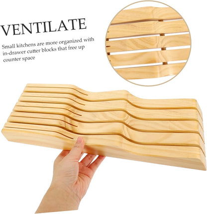 Knives Storage Block Home Knives Storage Rack Wooden Knife Storage Drawer Organizer Easy to Clean