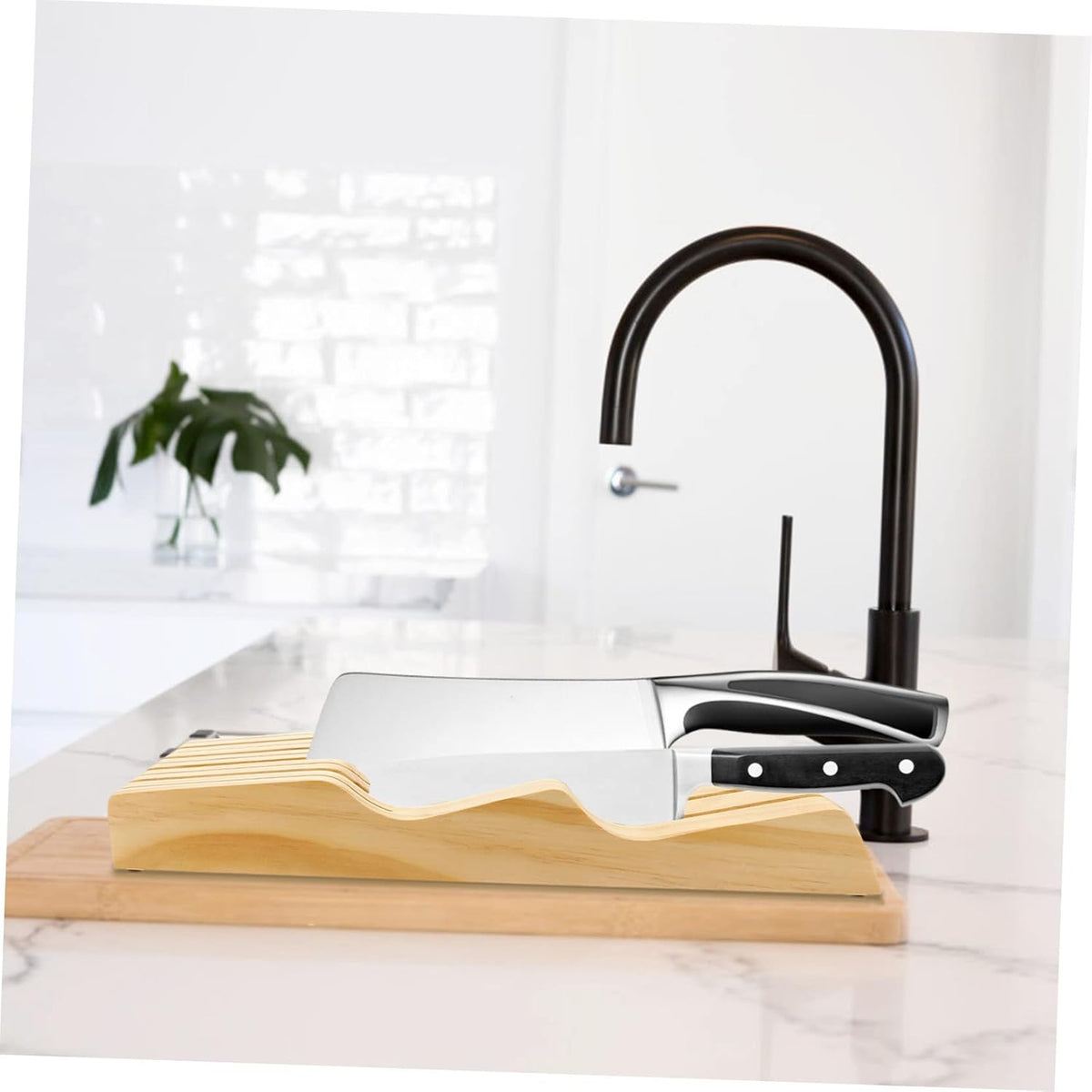 Knives Storage Block Home Knives Storage Rack Wooden Knife Storage Drawer Organizer Easy to Clean