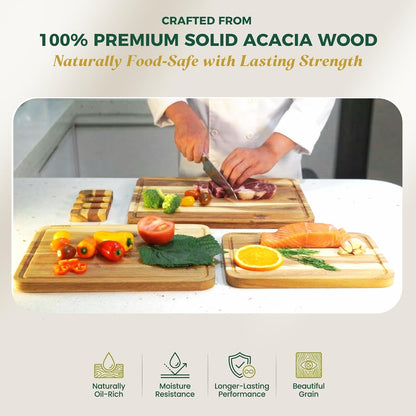 Teak End Grain Cutting Board 20x14x1.5", Deep Juice Groove & Side Handles