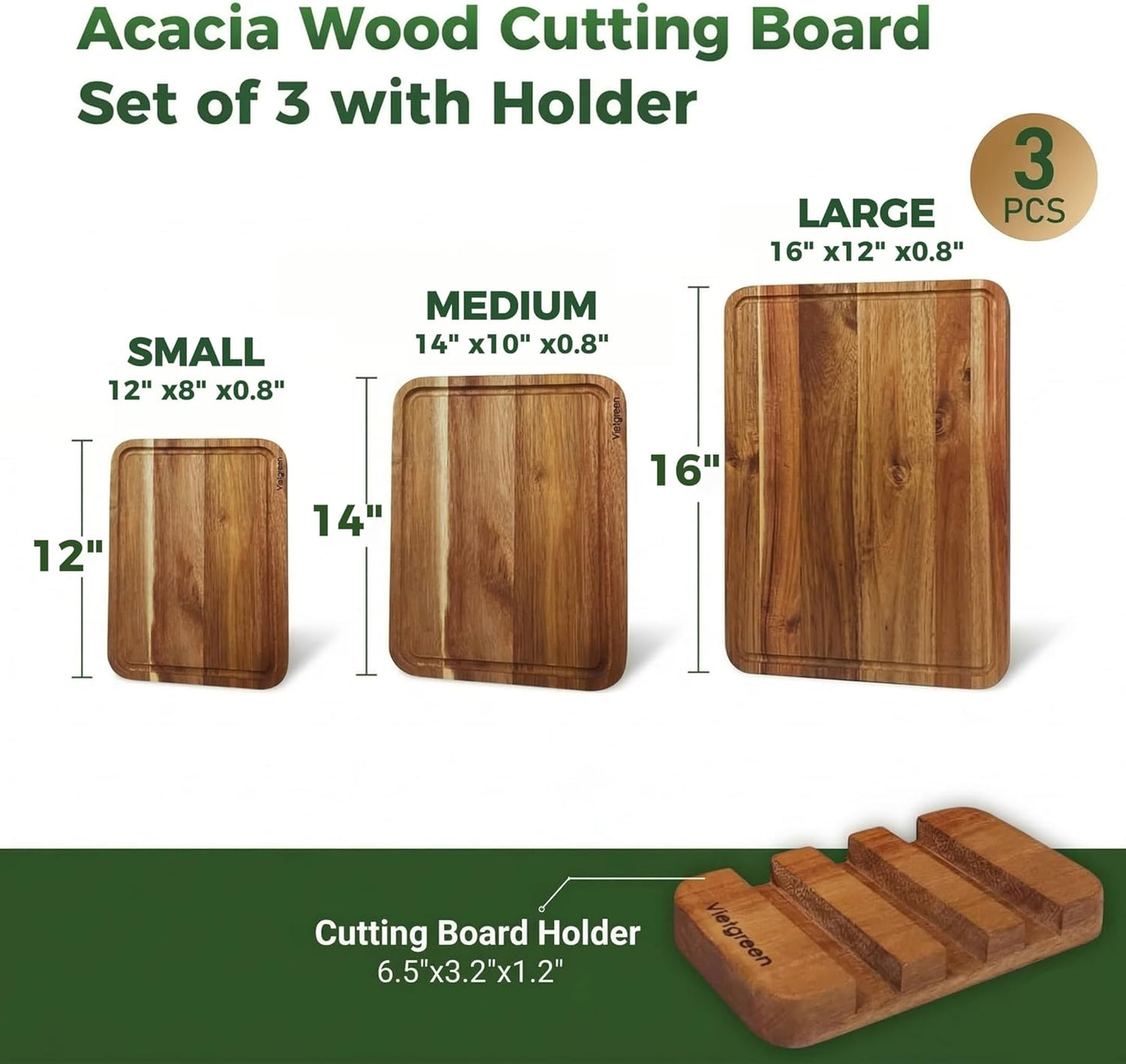 Teak End Grain Cutting Board 20x14x1.5", Deep Juice Groove & Side Handles