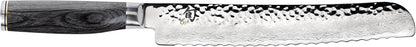 Premier 9" Bread Knife, Handcrafted Japanese Serrated Knife, VG-MAX Core with Damascus Stainless Steel Cladding, Pakkawood Handle, Slicing Tool for Professional and Home Chefs