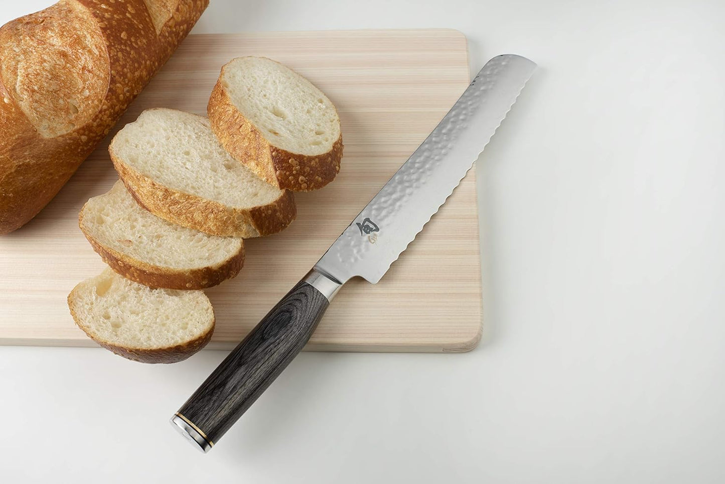 Premier 9" Bread Knife, Handcrafted Japanese Serrated Knife, VG-MAX Core with Damascus Stainless Steel Cladding, Pakkawood Handle, Slicing Tool for Professional and Home Chefs