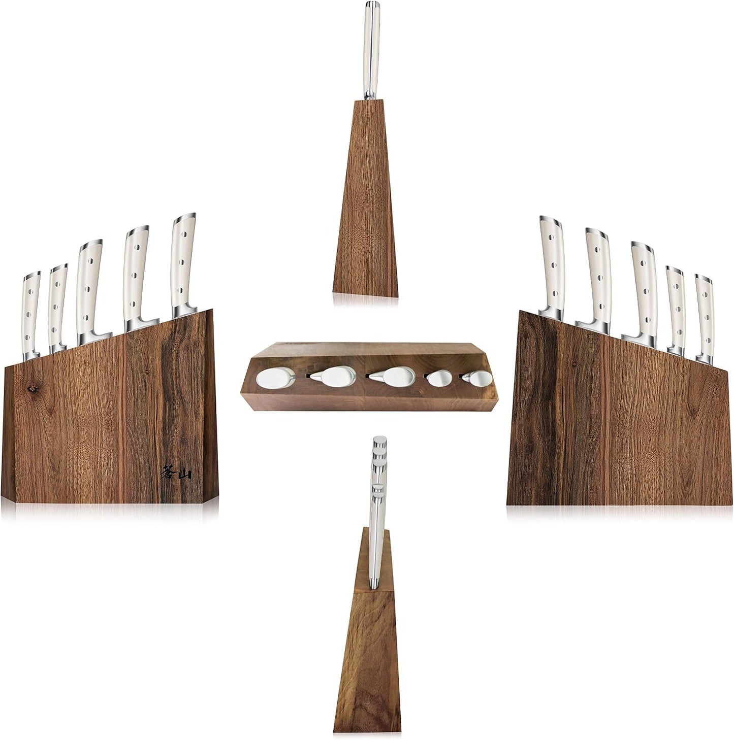Cangshan S1 Series 1022568 German Steel Forged 5-Piece Starter Knife Block Set, Walnut