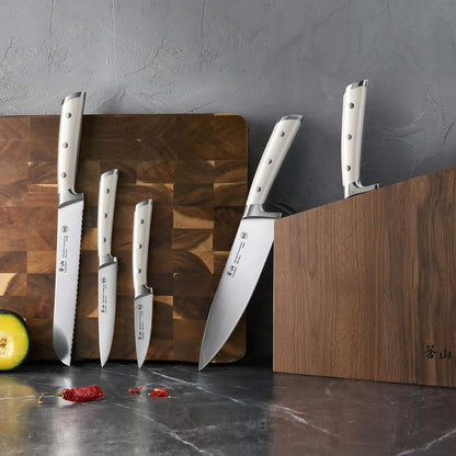 Cangshan S1 Series 1022568 German Steel Forged 5-Piece Starter Knife Block Set, Walnut