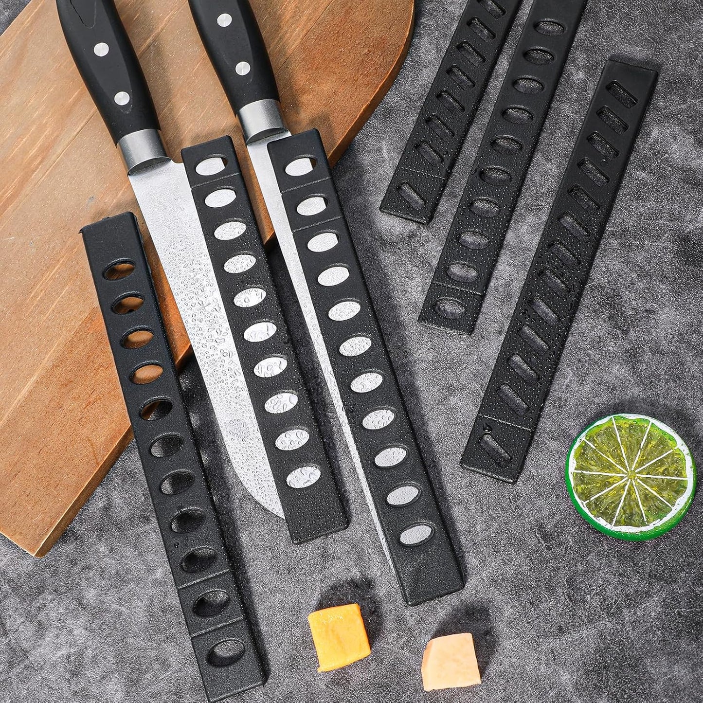 20pcs Knife Sheath Safety Knife Cover Sleeves Kitchen Universal Blade Covers Knives Edge Guards Blade Protector for Bread Carving Utility Paring Knives Safe Storage 6.5'' 7.3'' 8.1'' 8.3''