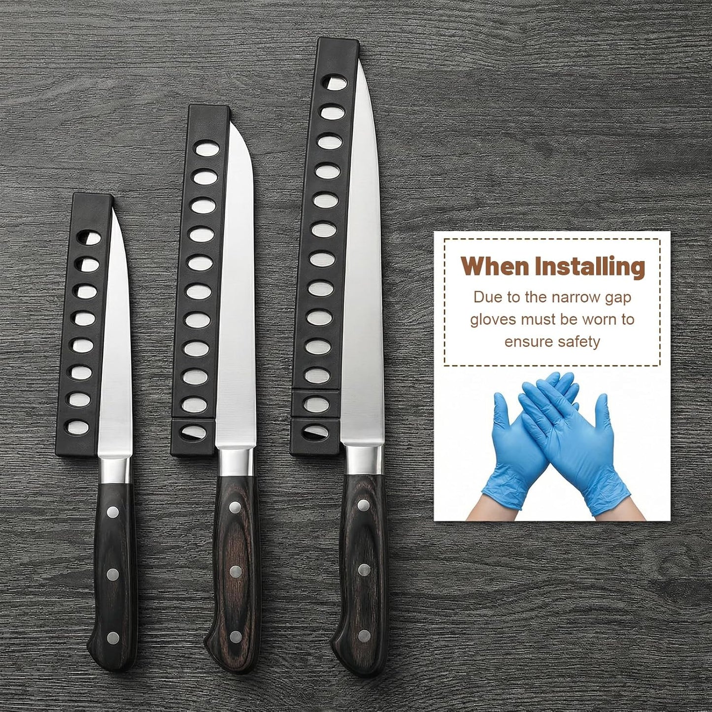 20pcs Knife Sheath Safety Knife Cover Sleeves Kitchen Universal Blade Covers Knives Edge Guards Blade Protector for Bread Carving Utility Paring Knives Safe Storage 6.5'' 7.3'' 8.1'' 8.3''