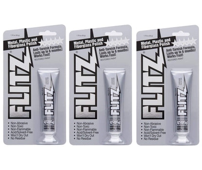 Metal Polish Paste - 1.76oz USA-Made Silver Polish for Solid Chrome, Stainless Steel, & Aluminum - Non-Abrasive for Light Oxidation - Requires Manual Buffing - Not for Plated/Coated Surfaces (1 Pack)