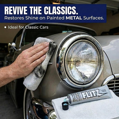 Metal Polish Paste - 1.76oz USA-Made Silver Polish for Solid Chrome, Stainless Steel, & Aluminum - Non-Abrasive for Light Oxidation - Requires Manual Buffing - Not for Plated/Coated Surfaces (1 Pack)