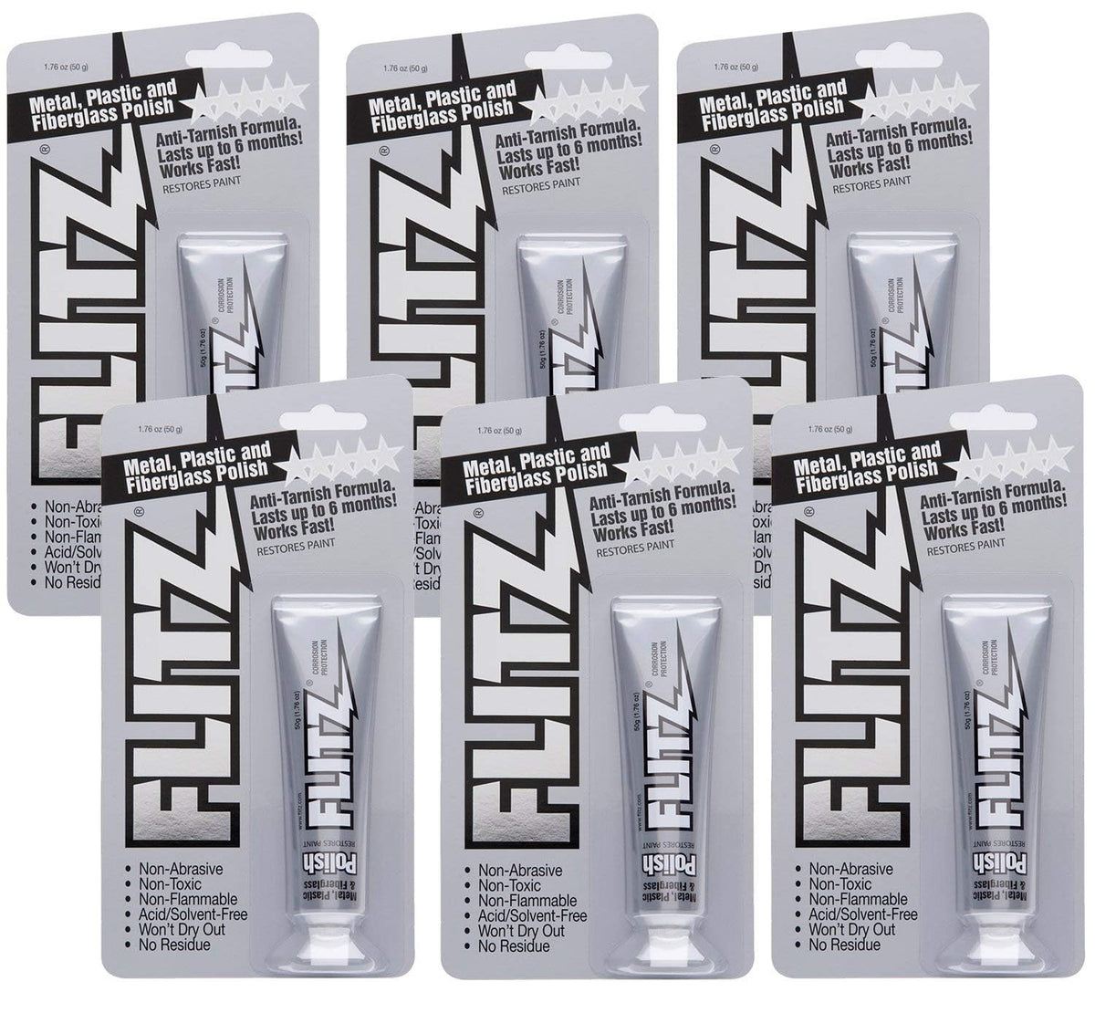 Metal Polish Paste - 1.76oz USA-Made Silver Polish for Solid Chrome, Stainless Steel, & Aluminum - Non-Abrasive for Light Oxidation - Requires Manual Buffing - Not for Plated/Coated Surfaces (1 Pack)