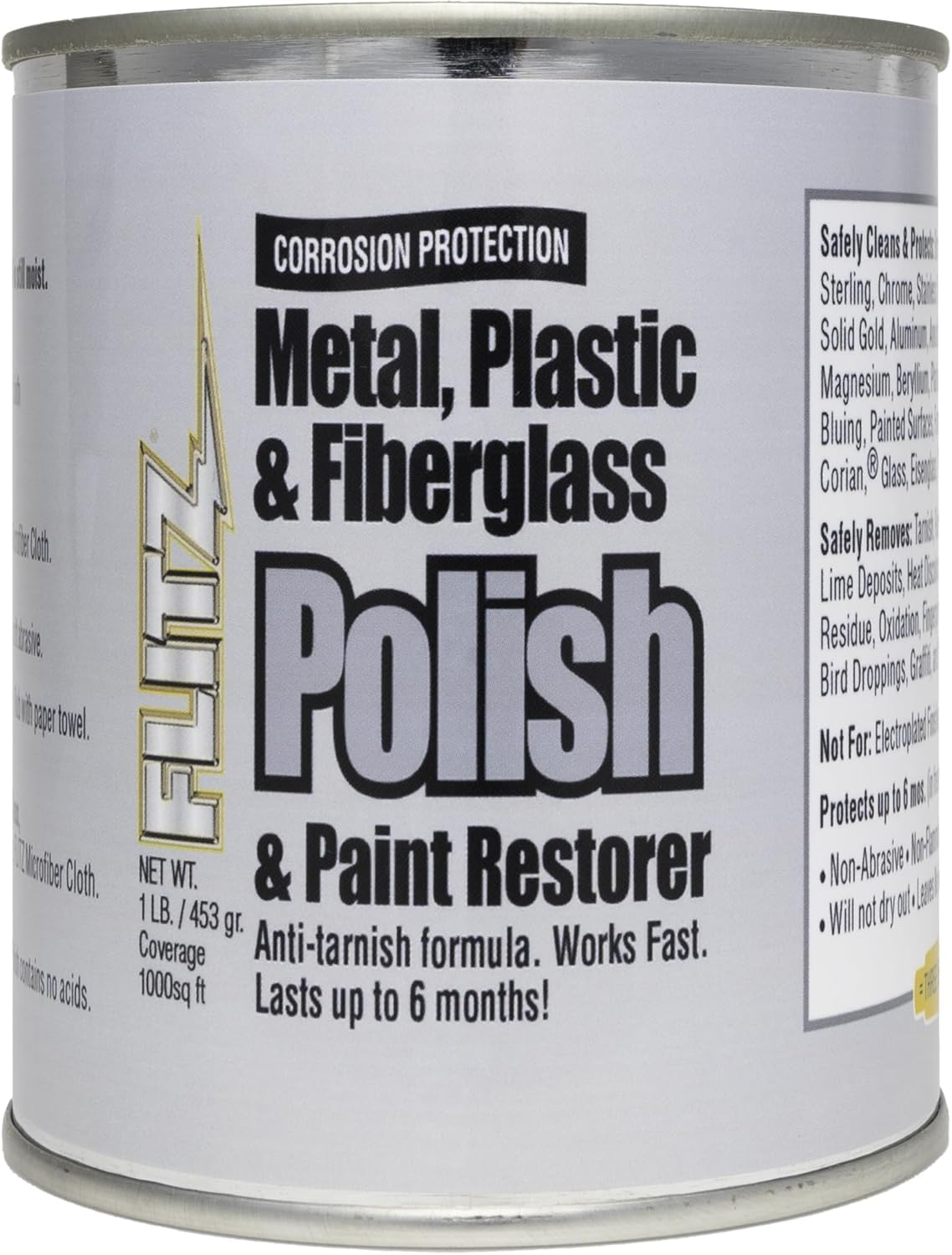 Metal Polish Paste - 1.76oz USA-Made Silver Polish for Solid Chrome, Stainless Steel, & Aluminum - Non-Abrasive for Light Oxidation - Requires Manual Buffing - Not for Plated/Coated Surfaces (1 Pack)