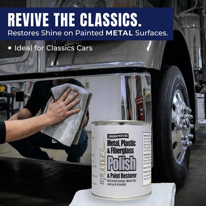 Metal Polish Paste - 1.76oz USA-Made Silver Polish for Solid Chrome, Stainless Steel, & Aluminum - Non-Abrasive for Light Oxidation - Requires Manual Buffing - Not for Plated/Coated Surfaces (1 Pack)