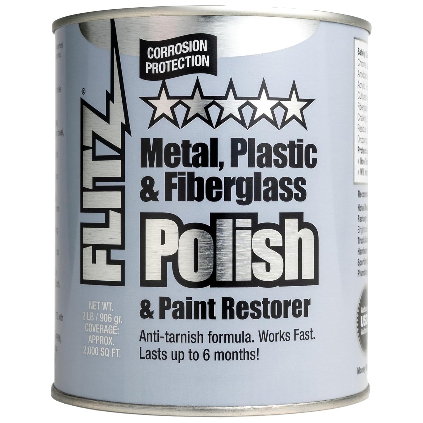 Metal Polish Paste - 1.76oz USA-Made Silver Polish for Solid Chrome, Stainless Steel, & Aluminum - Non-Abrasive for Light Oxidation - Requires Manual Buffing - Not for Plated/Coated Surfaces (1 Pack)