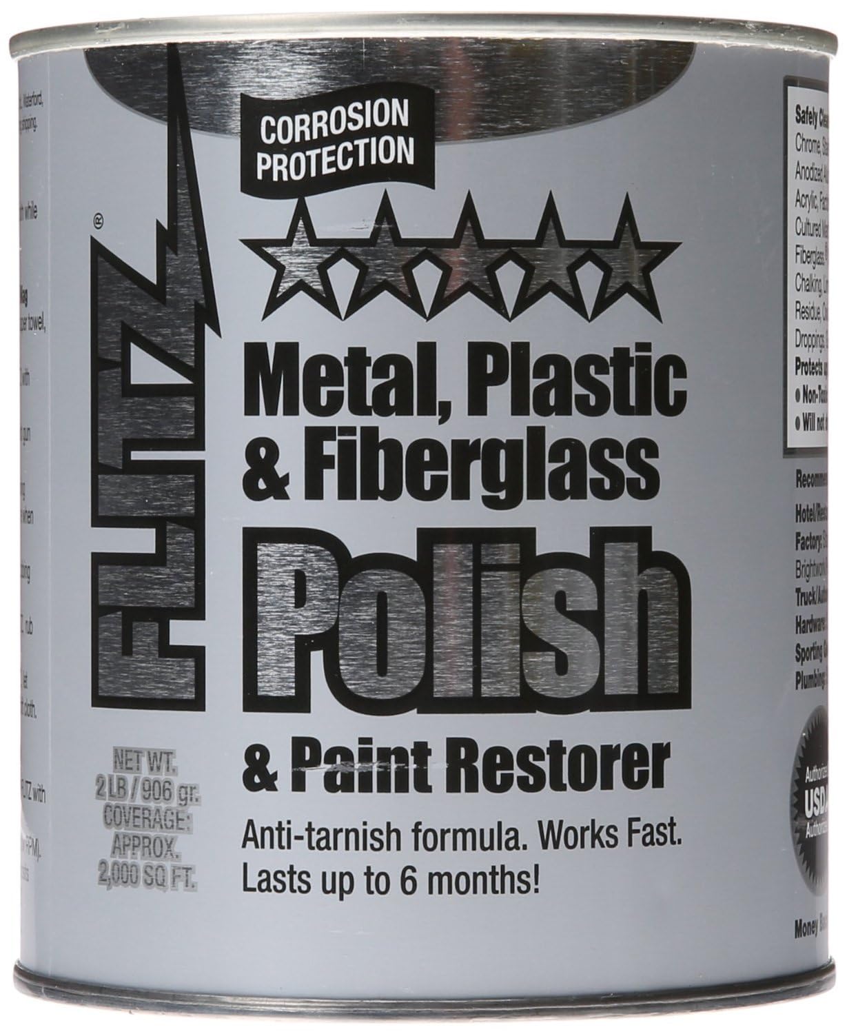 Metal Polish Paste - 1.76oz USA-Made Silver Polish for Solid Chrome, Stainless Steel, & Aluminum - Non-Abrasive for Light Oxidation - Requires Manual Buffing - Not for Plated/Coated Surfaces (1 Pack)