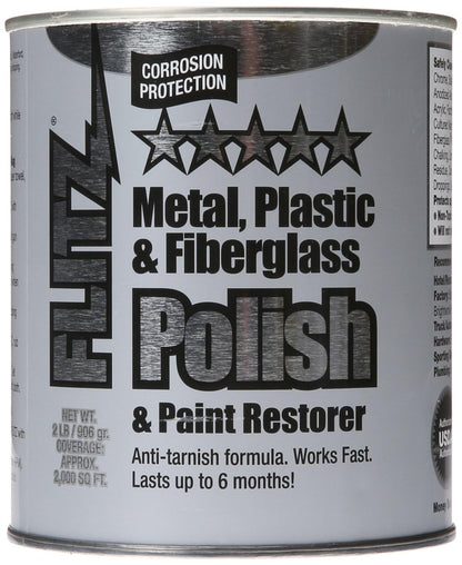 Metal Polish Paste - 1.76oz USA-Made Silver Polish for Solid Chrome, Stainless Steel, & Aluminum - Non-Abrasive for Light Oxidation - Requires Manual Buffing - Not for Plated/Coated Surfaces (1 Pack)