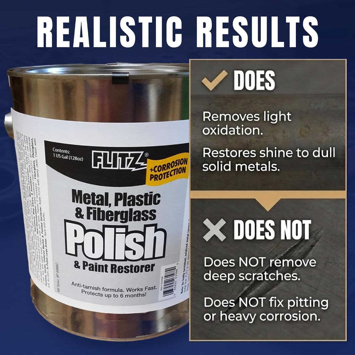 Metal Polish Paste - 1.76oz USA-Made Silver Polish for Solid Chrome, Stainless Steel, & Aluminum - Non-Abrasive for Light Oxidation - Requires Manual Buffing - Not for Plated/Coated Surfaces (1 Pack)