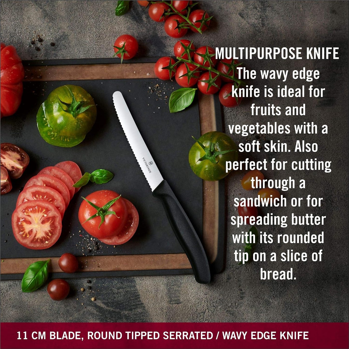 Swiss Classic Paring Knife Set with Peeler - Includes a Straight Edge Paring Knife, Serrated Paring Knife & Fruit & Vegetable Peeler - Red Handle, 3-Piece Set