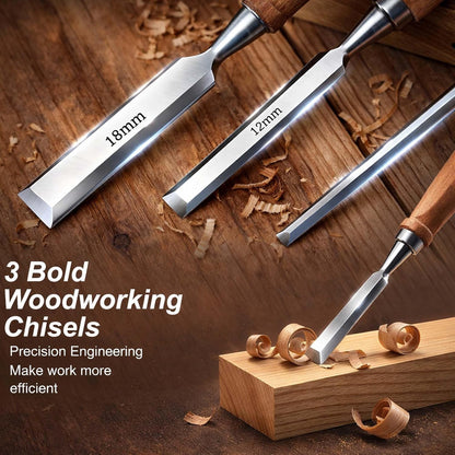 Wood Carving Kit, 25Pcs Complete Whittling Kit - 9 Walnut Handles Wood Carving Knife, 5 Detail Knifes, 3 Chisels, Professional Woodworking Tool Set for Beginners DIY Crafts & Gifts