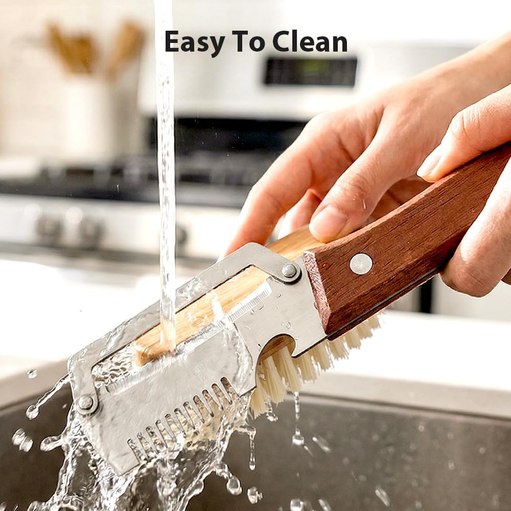2026 New Multi-functional Vegetable Peeler, Ktchen Multi-function Stainless Steel Thickened Fruit Peeler Knife with Wooden Handle, 3-1,Suitable for Peeling Fruits and Shredding Scallions (B-1PCS)