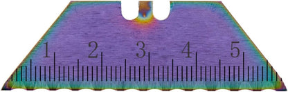 Serrated Steel Blade Replacement for Berkling Utility Knife, Custom Double Sided Laser Engraved Designs, Rainbow - Skull - 5 Pack