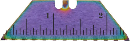 Serrated Steel Blade Replacement for Berkling Utility Knife, Custom Double Sided Laser Engraved Designs, Rainbow - Skull - 5 Pack