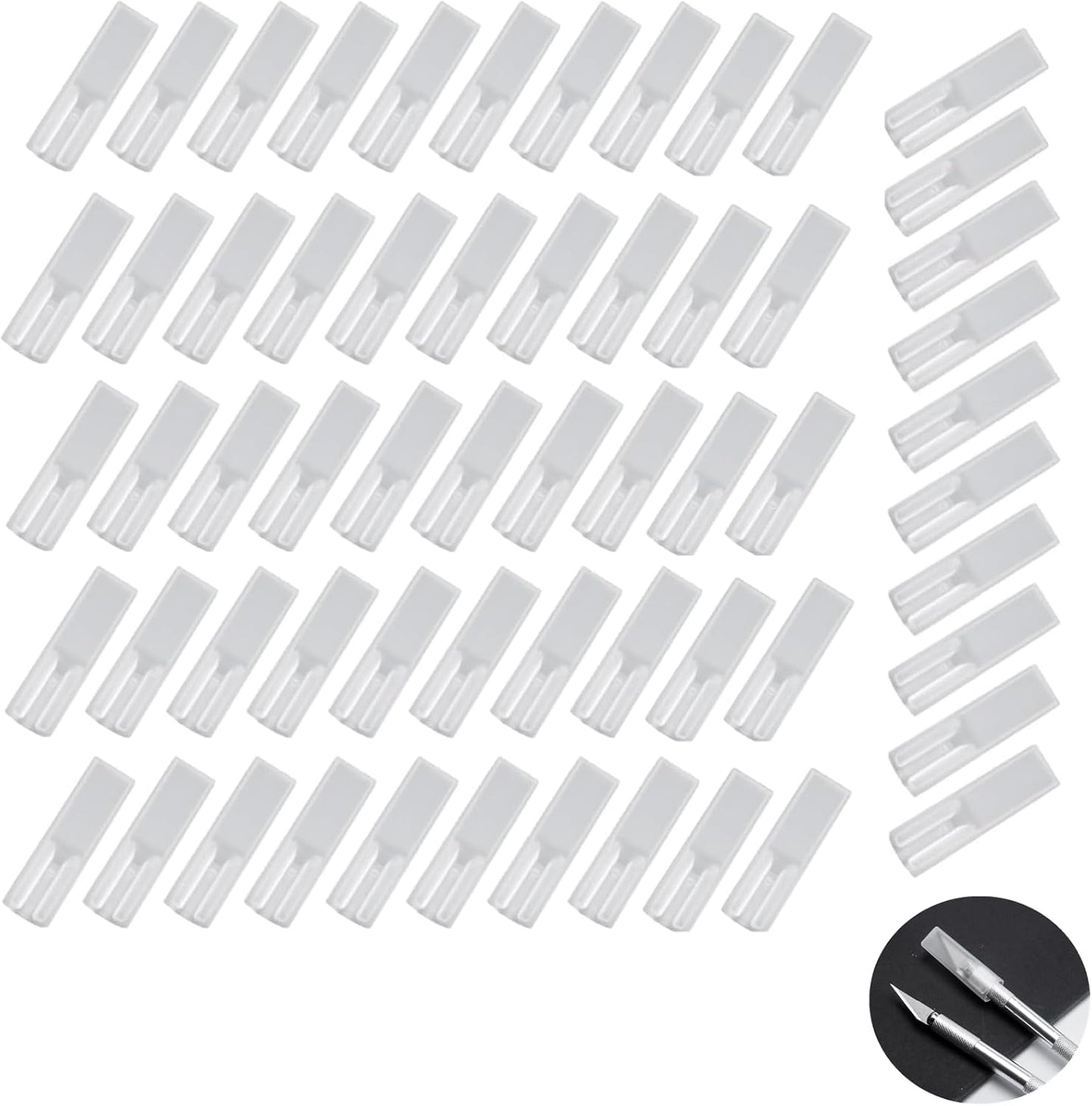 60 Pieces Carving Knife Cover Carving Knife Blade Cover Knife Carft Knife Hobby Safety Knife Covers Sleeves for Knife, White