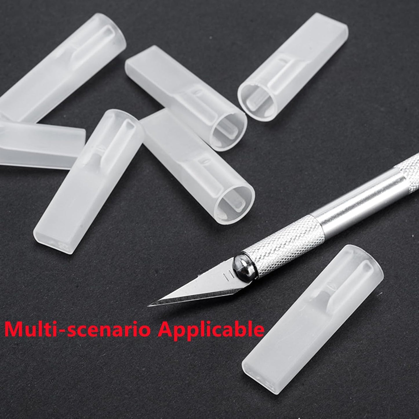60 Pieces Carving Knife Cover Carving Knife Blade Cover Knife Carft Knife Hobby Safety Knife Covers Sleeves for Knife, White
