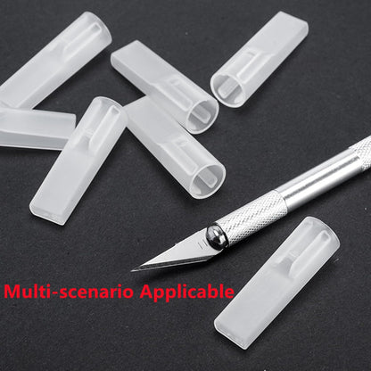 60 Pieces Carving Knife Cover Carving Knife Blade Cover Knife Carft Knife Hobby Safety Knife Covers Sleeves for Knife, White