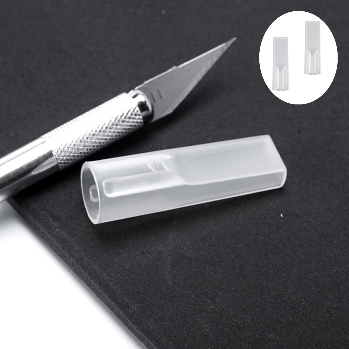 60 Pieces Carving Knife Cover Carving Knife Blade Cover Knife Carft Knife Hobby Safety Knife Covers Sleeves for Knife, White