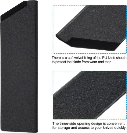 ABS Knife Cover Sleeves for 8" Chef Knife, Knives Edge Guard Blade Protector Universal Knife Sheath for Home Kitchen, Black