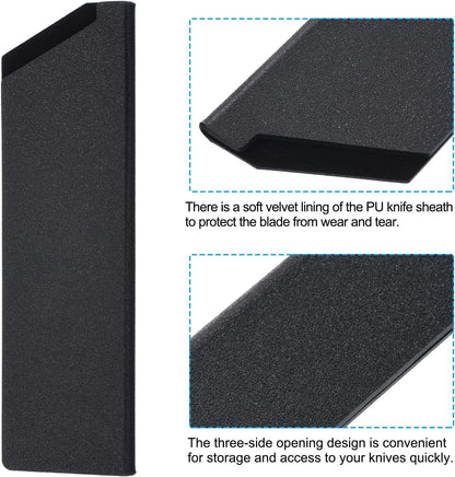 ABS Knife Cover Sleeves for 8" Chef Knife, Knives Edge Guard Blade Protector Universal Knife Sheath for Home Kitchen, Black