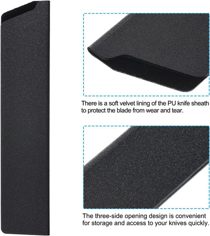 ABS Knife Cover Sleeves for 8" Chef Knife, Knives Edge Guard Blade Protector Universal Knife Sheath for Home Kitchen, Black