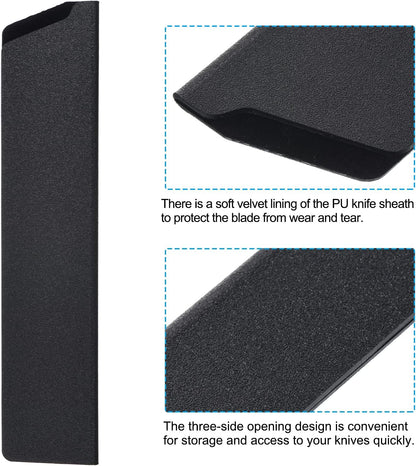 ABS Knife Cover Sleeves for 8" Chef Knife, Knives Edge Guard Blade Protector Universal Knife Sheath for Home Kitchen, Black