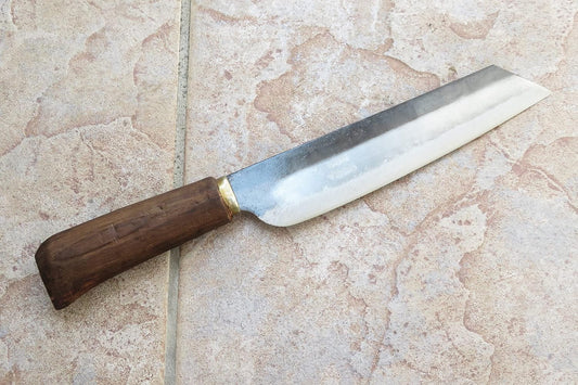Premium Asian Nakiri Utility Knife, 7 inch, Carbon Steel, Handmade