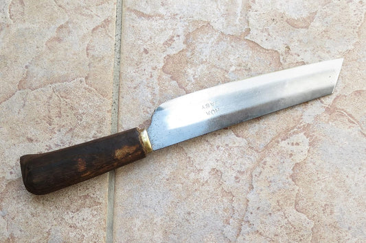 Premium Asian Nakiri Utility Knife, 7 inch, Carbon Steel, Handmade