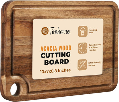 Acacia Wood Cutting Board (20x15x1.2 In.) - Large Thick Edge Grain Wooden Chopping Boards for Kitchen, Giant XL Organic Hardwood Carving Block for Raw Meat