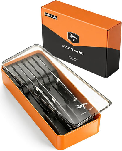 2-in-1 Detachable Knife Block & Silverware Organizer | Drawer Knife Holder for 10 Knives, Blade-Safe Slots, Save Counter Space, Kitchen Drawer or Counter Storage, No Knives