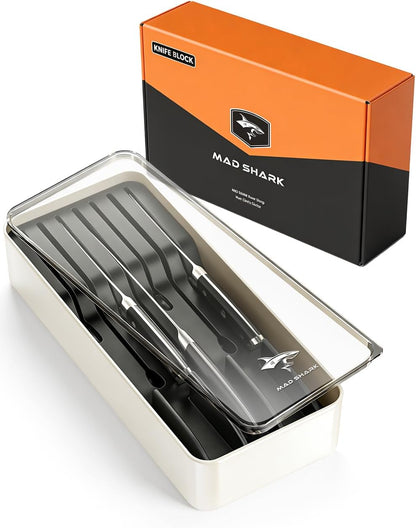 2-in-1 Detachable Knife Block & Silverware Organizer | Drawer Knife Holder for 10 Knives, Blade-Safe Slots, Save Counter Space, Kitchen Drawer or Counter Storage, No Knives