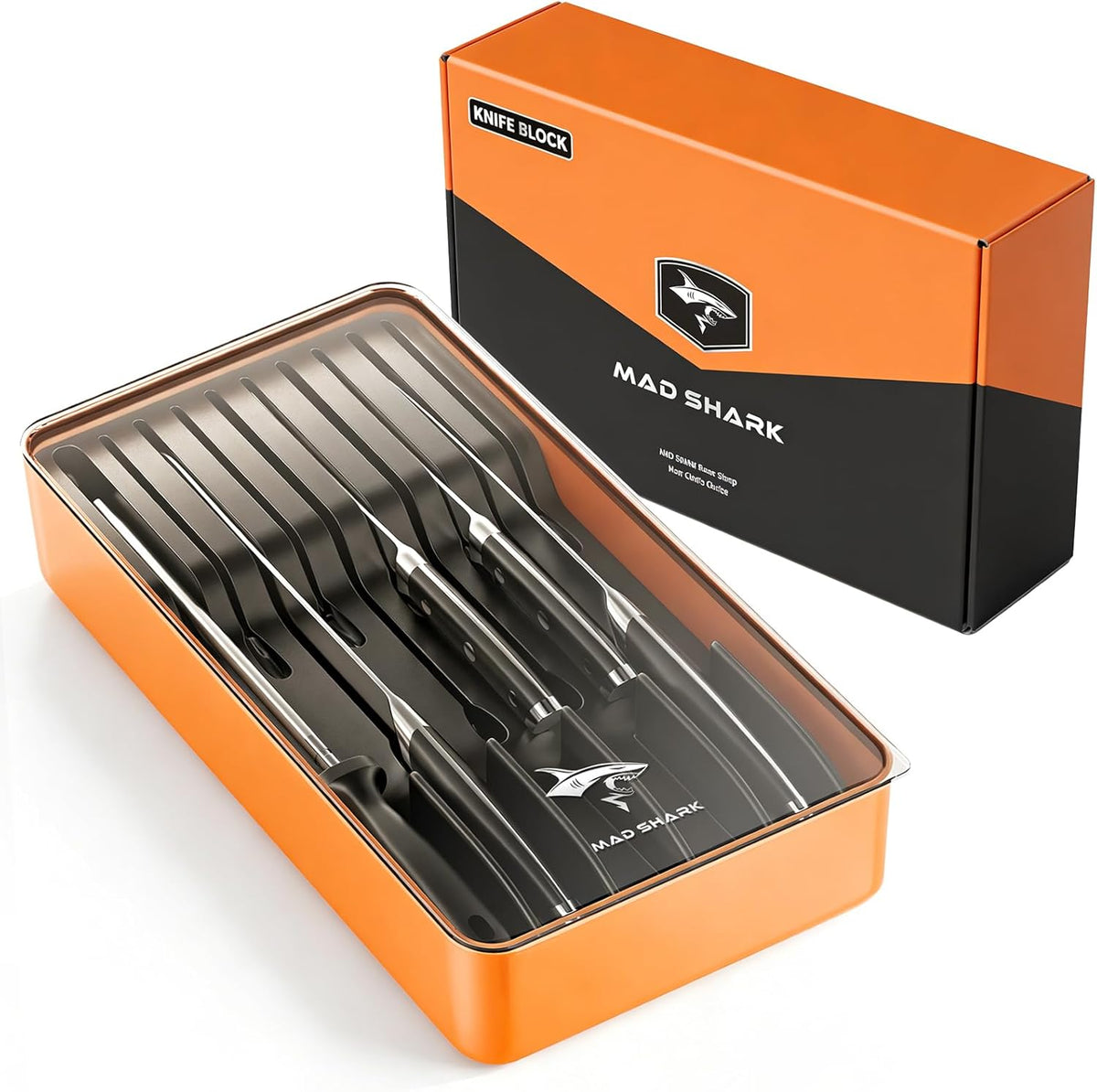 2-in-1 Detachable Knife Block & Silverware Organizer | Drawer Knife Holder for 10 Knives, Blade-Safe Slots, Save Counter Space, Kitchen Drawer or Counter Storage, No Knives