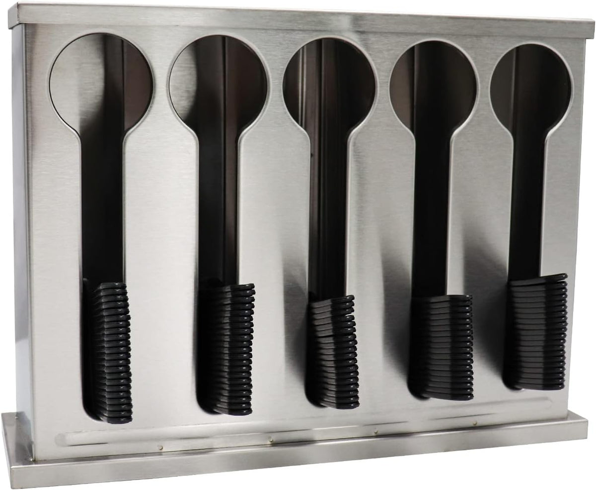 Utensil Dispenser, 3 Compartment Stainless Cutlery Organizer, Plastic Silverware Holder Caddy, Forks Spoons Knives Dispenser, Flatware Organizer for Restaurant Party Buffet Table Kitchen CounterTop