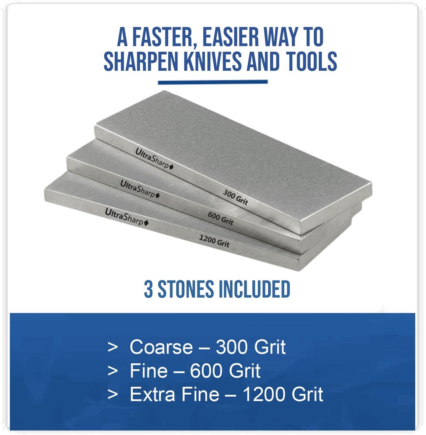 Ultra Sharp II Diamond Sharpening Stone Kit - Coarse/Medium/Extra Fine