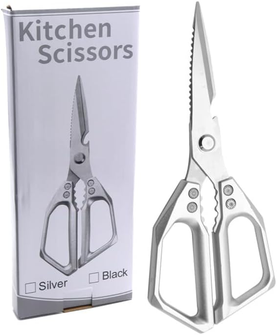 Kitchen Scissors for Food, Heavy Duty Poultry Shears for Chicken, Turkey, Fish & Vegetables, Multi-Purpose Stainless Steel Cooking Scissors, Dishwasher Safe
