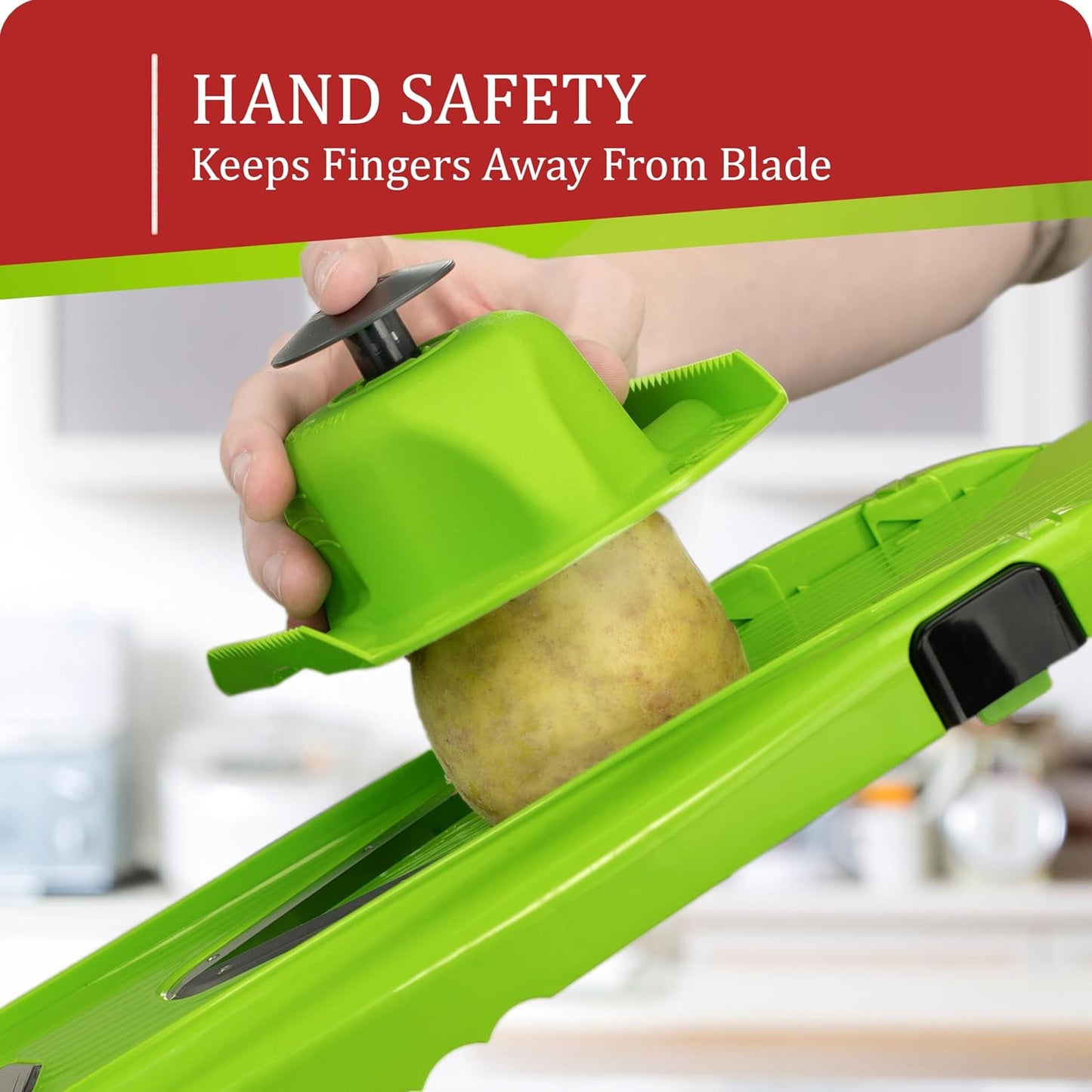Borner by Reston Lloyd Food Safety Holder for Mandoline Slicers, Cutters & Graters, Protective Finger Guard for Safe Slicing & Grating, Made in Germany, Purple