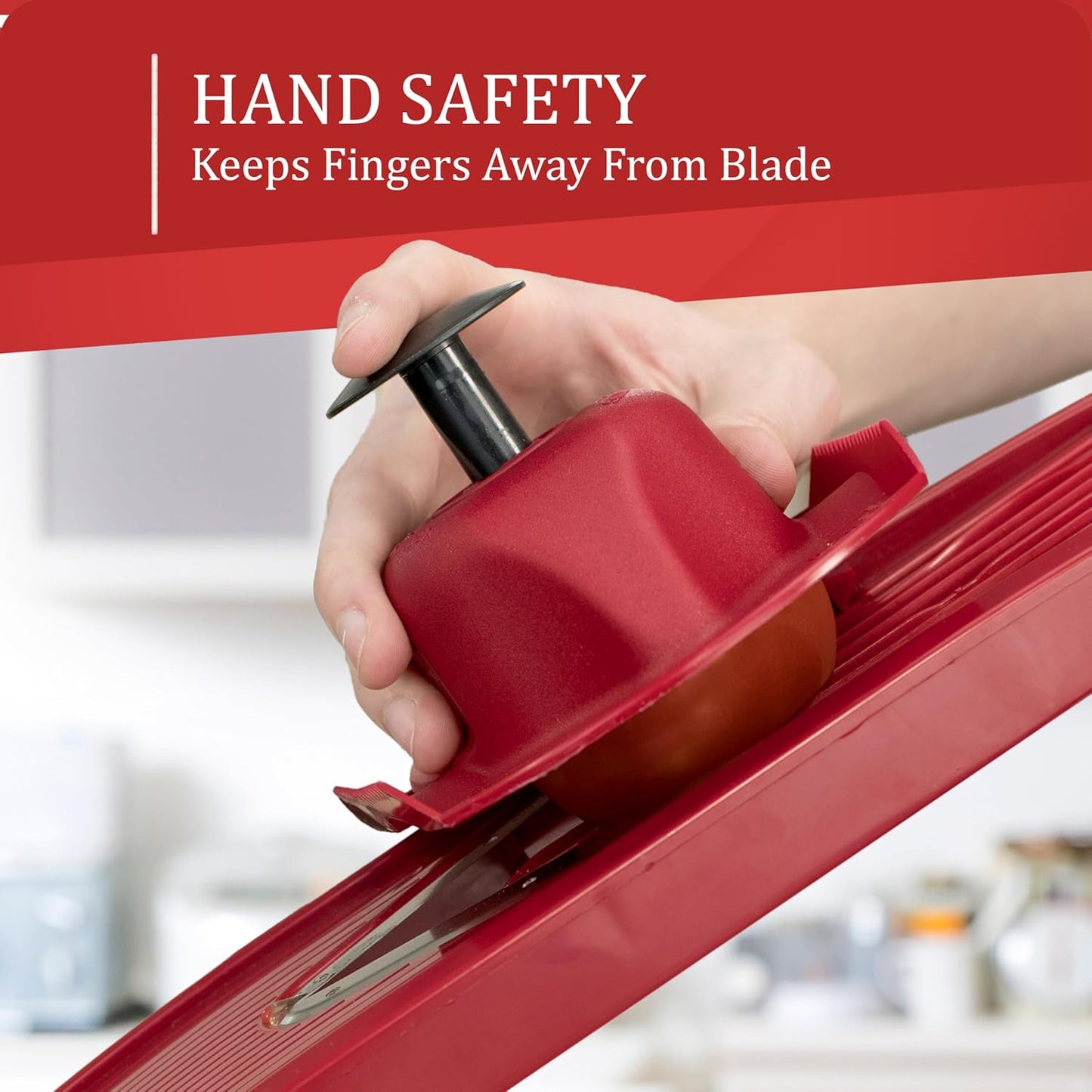 Borner by Reston Lloyd Food Safety Holder for Mandoline Slicers, Cutters & Graters, Protective Finger Guard for Safe Slicing & Grating, Made in Germany, Purple