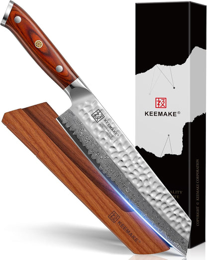 8 Inch Damascus Chef Knife, Japanese Kitchen Knife with VG10 Steel