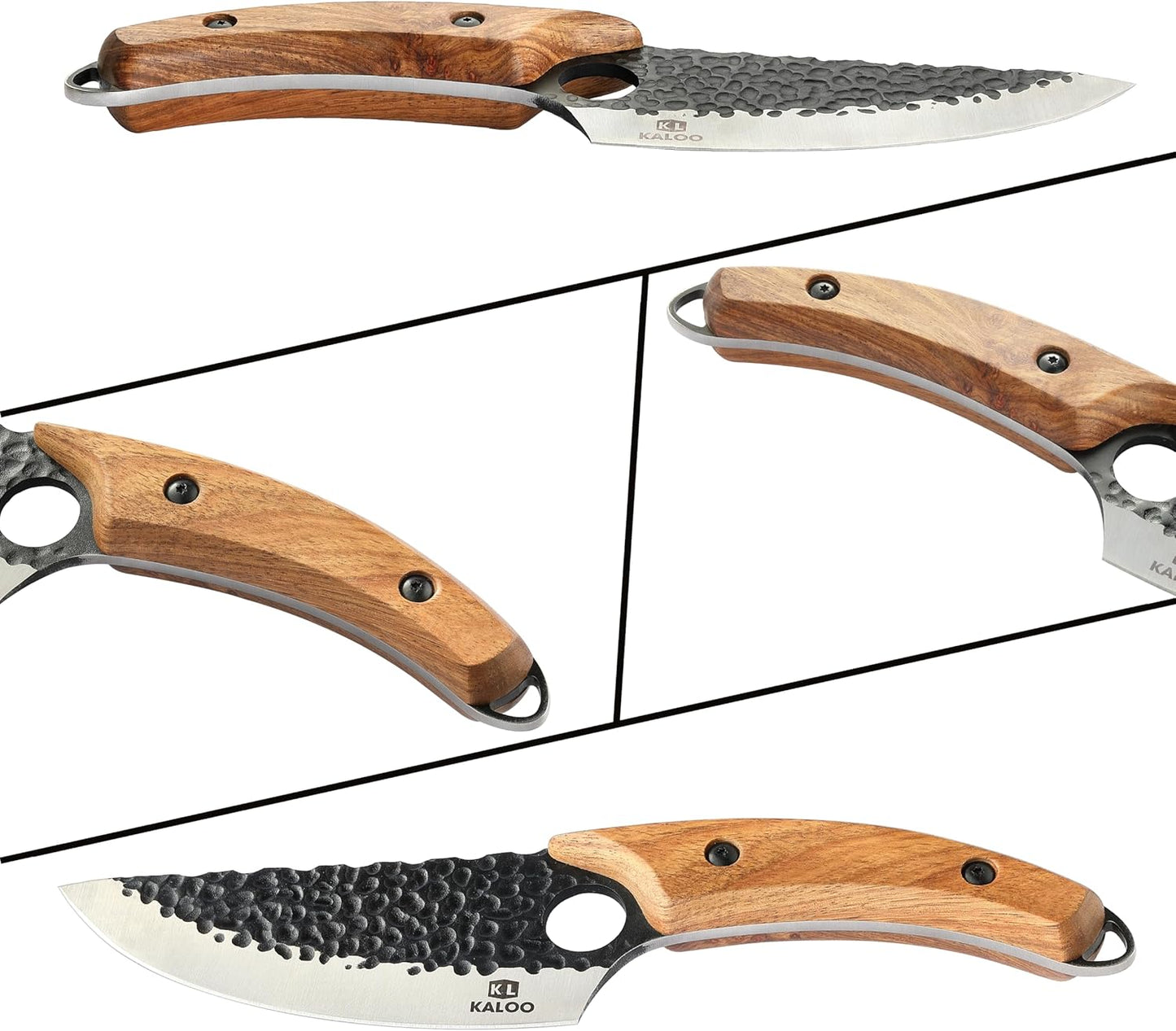 Japanese Chef Knife, Kaloo High Carbon Steel Hand Forged Butcher Viking Cleaver Kitchen Knife for Cooking, Chopping, Home and BBQ