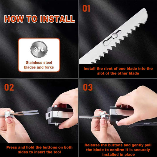 Electric Knife - Carving Knife Set, Black Ergonomic Handle Electric Knifes Cutting 2000 Times/Minute with 60-inch Power Cord, for Meat, Poultry, Bread, Brisket Slicing, Thanksgiving and Christmas Gift