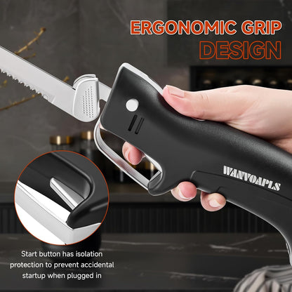 Electric Knife - Carving Knife Set, Black Ergonomic Handle Electric Knifes Cutting 2000 Times/Minute with 60-inch Power Cord, for Meat, Poultry, Bread, Brisket Slicing, Thanksgiving and Christmas Gift