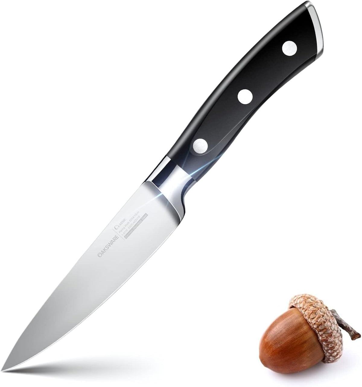 4 Inch Classic Paring Knife, German Steel Small Kitchen Knife | Razor Sharp Utility Prep Knife for Precision Peeling & Detail Cutting, Slicing & Dicing Fruits & Veggies, Ergonomic Full Tang