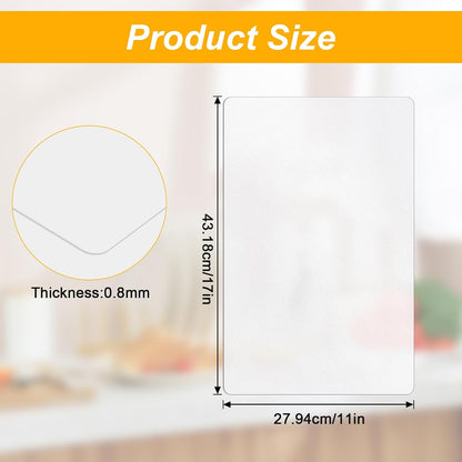 25 Pack Plastic Cutting Board Set, Clear Flexible Cutting Mats for Kitchen, BPA-Free Dishwasher Safe Placemats Table Mats, 17 x 11 Inches